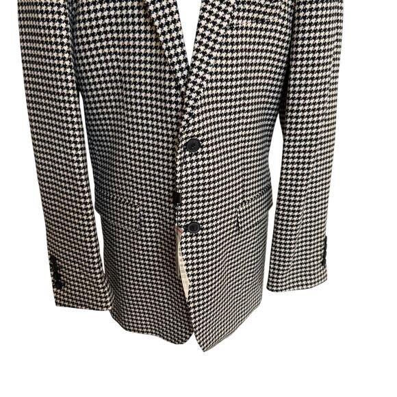 Alain Dupetit Blazer 2 Button Suit Coat Men 38L Black White Herringbone NWT - Picture 3 of 11